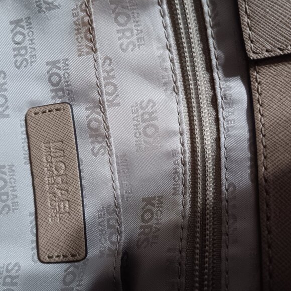 Michael Kors Kellen Medium Saffiano Leather Satchel Tote Bag Dark khaki - Picture 5 of 8